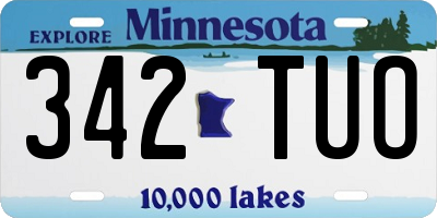 MN license plate 342TUO