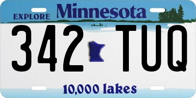 MN license plate 342TUQ