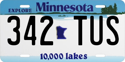 MN license plate 342TUS