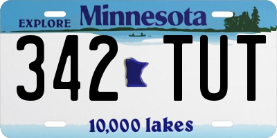 MN license plate 342TUT