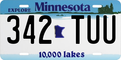 MN license plate 342TUU