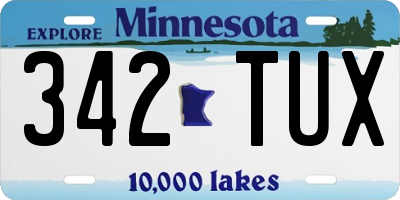 MN license plate 342TUX