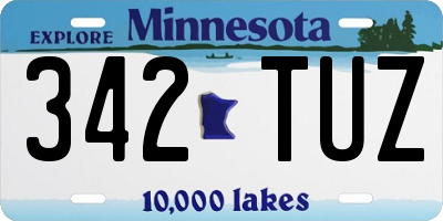 MN license plate 342TUZ