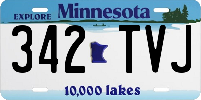 MN license plate 342TVJ