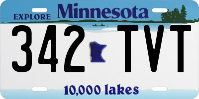 MN license plate 342TVT