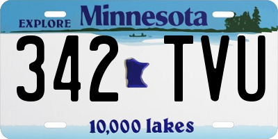 MN license plate 342TVU