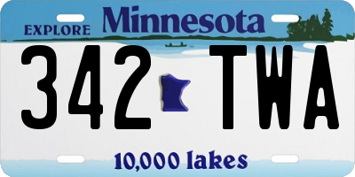 MN license plate 342TWA