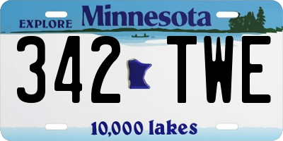 MN license plate 342TWE