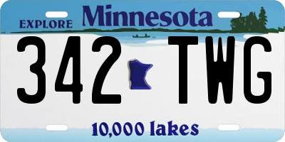 MN license plate 342TWG
