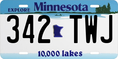 MN license plate 342TWJ