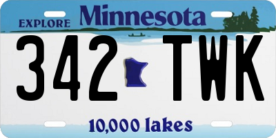 MN license plate 342TWK