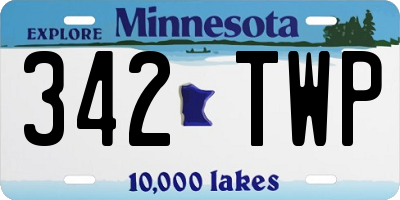 MN license plate 342TWP