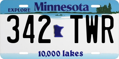 MN license plate 342TWR