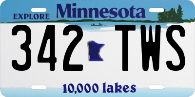 MN license plate 342TWS