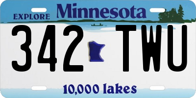 MN license plate 342TWU