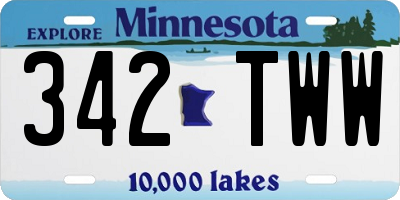 MN license plate 342TWW