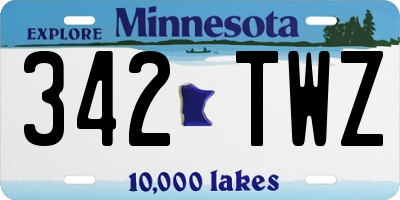 MN license plate 342TWZ