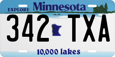 MN license plate 342TXA