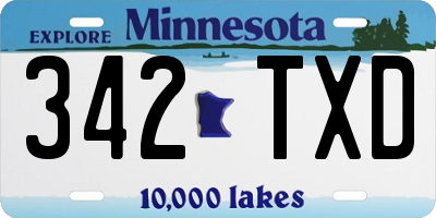 MN license plate 342TXD