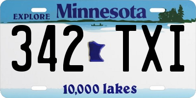 MN license plate 342TXI