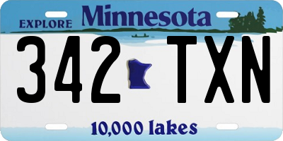 MN license plate 342TXN