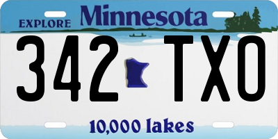 MN license plate 342TXO