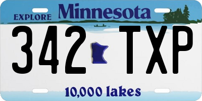 MN license plate 342TXP