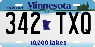 MN license plate 342TXQ