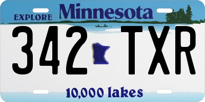 MN license plate 342TXR