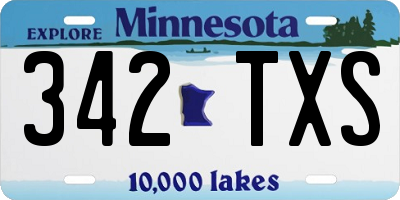 MN license plate 342TXS
