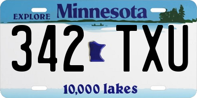 MN license plate 342TXU