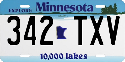 MN license plate 342TXV