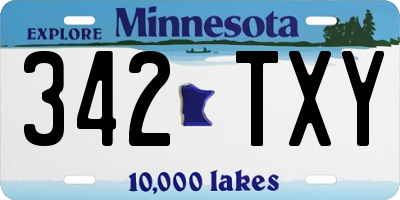 MN license plate 342TXY