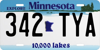 MN license plate 342TYA