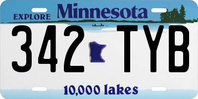 MN license plate 342TYB
