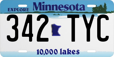 MN license plate 342TYC