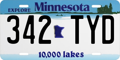 MN license plate 342TYD