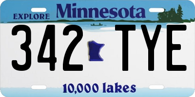 MN license plate 342TYE
