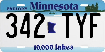 MN license plate 342TYF