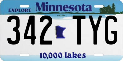 MN license plate 342TYG