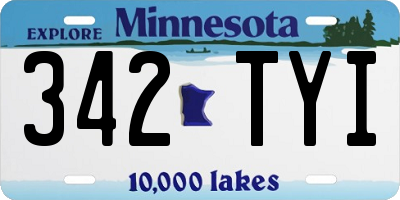 MN license plate 342TYI