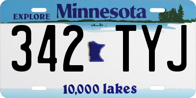 MN license plate 342TYJ