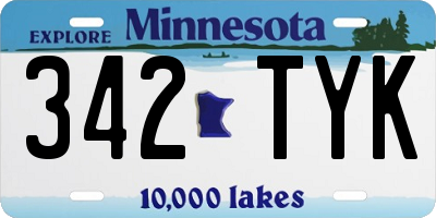 MN license plate 342TYK