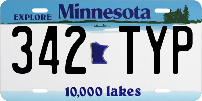 MN license plate 342TYP