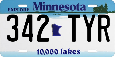MN license plate 342TYR