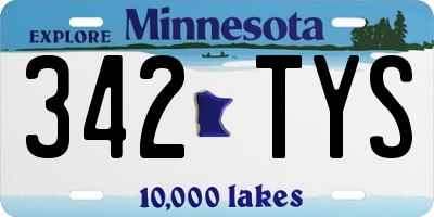 MN license plate 342TYS