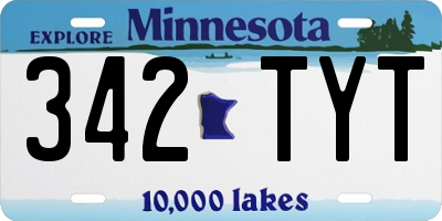 MN license plate 342TYT