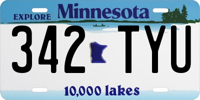 MN license plate 342TYU