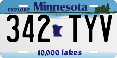 MN license plate 342TYV