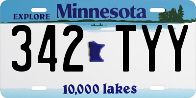 MN license plate 342TYY